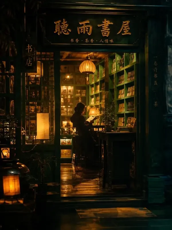 绮梦短剧纯净无弹窗平台《深夜书店的秘密》竖版封面